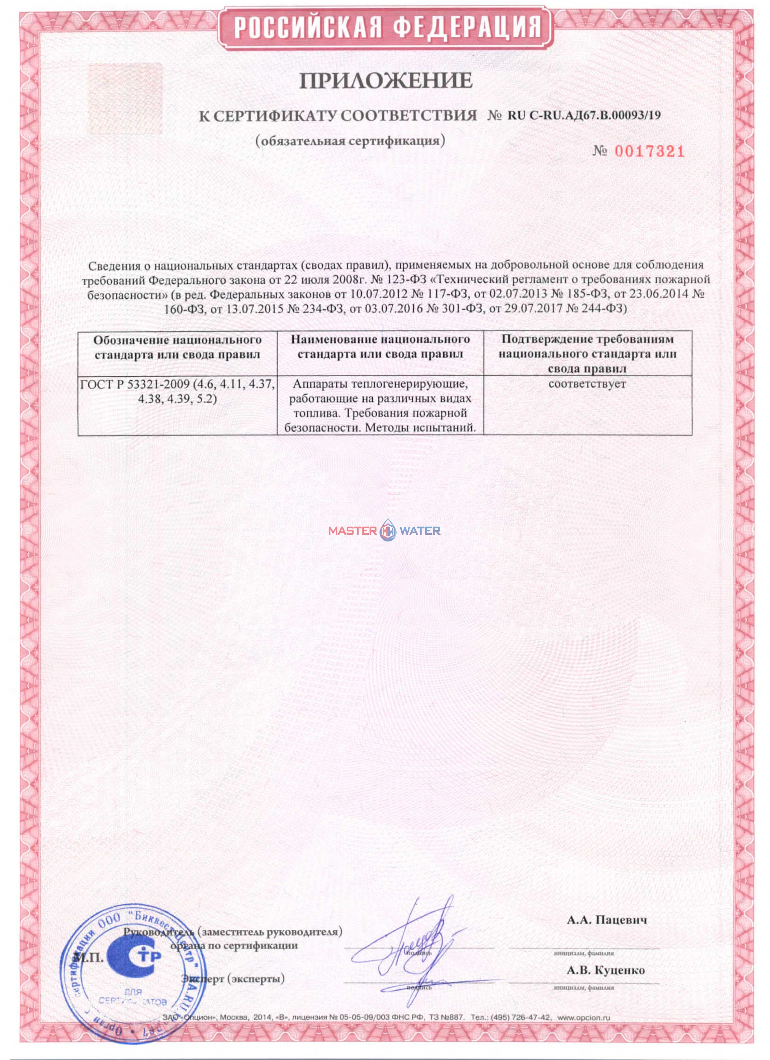 Сертификат товара