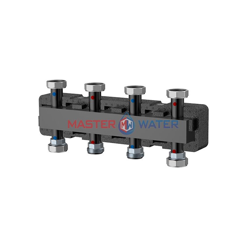 Коллектор распределительный Varmega V-Flow 1 1/2"х1 1/2" стальной 3 контура в термоизоляции