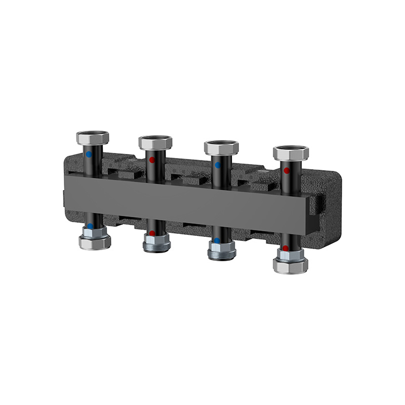 Коллектор распределительный Varmega V-Flow 1 1/2"х1 1/2" стальной 3 контура в термоизоляции
