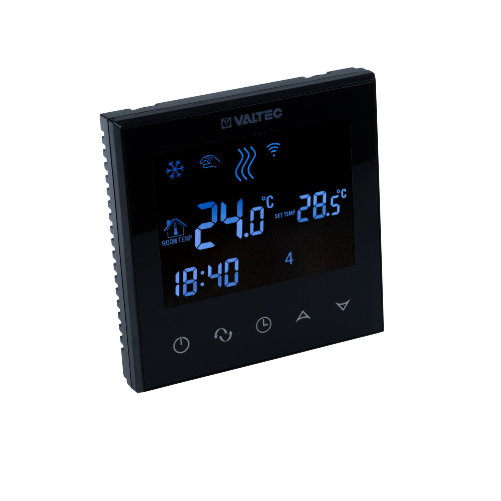Хронотермостат электронный комнатный Valtec Wi-Fi, двухконтурный черный VT.AC713.B.0