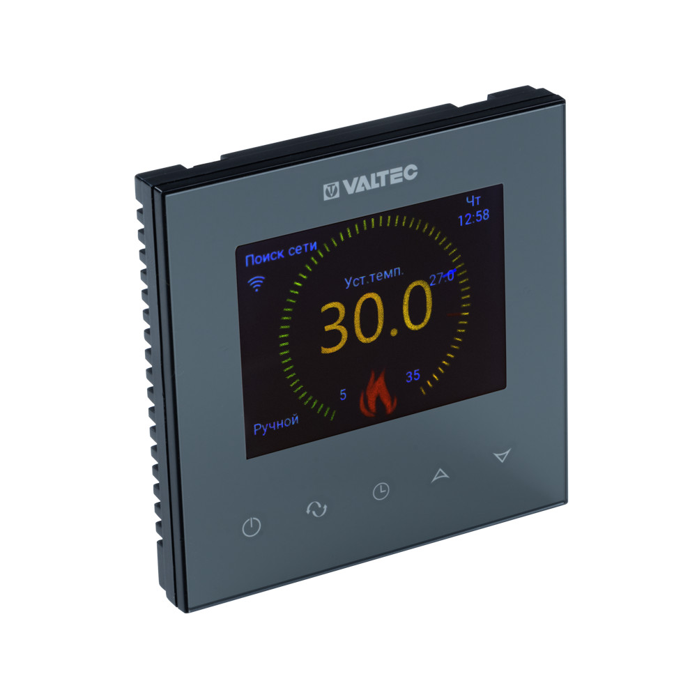 Хронотермостат электронный комнатный Valtec Wi-Fi универсальный, черный VT.AC613.B.0