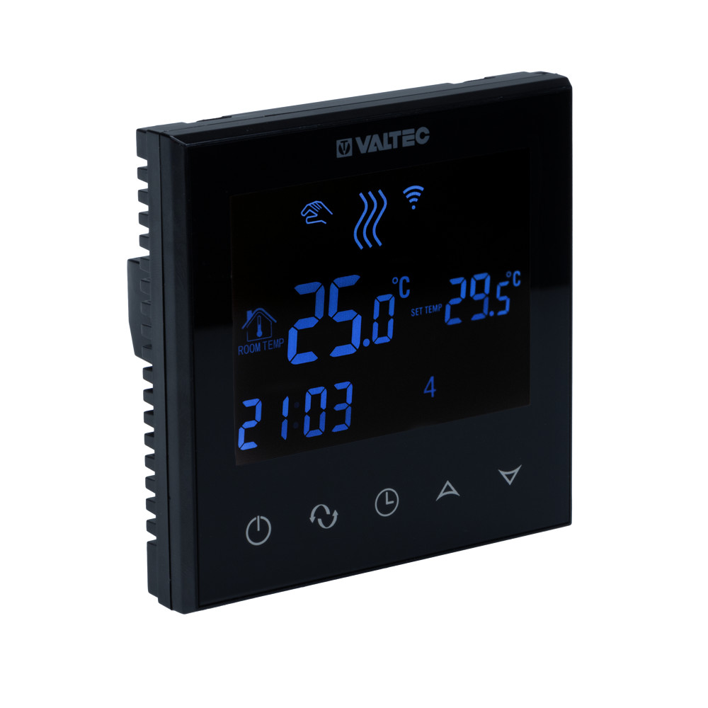 Хронотермостат электронный комнатный Valtec Wi-Fi, черный VT.AC712.B.0