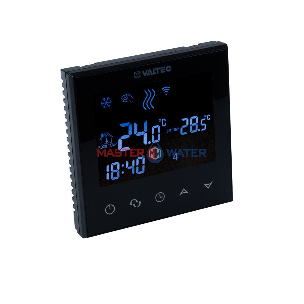 Хронотермостат электронный комнатный Valtec Wi-Fi, двухконтурный черный VT.AC713.B.0